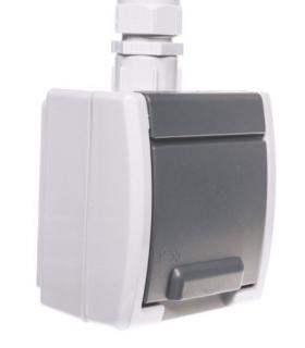 AQUANT IP65 gniazdo hermetyczne natynkowe pojedyncze z uziemieniem 2P+Z 16A IP65, szary; 1241-65, ELEKTRO-PLAST NASIELSK  1241-65/EPN