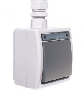 AQUANT IP65 Łącznik schodowy / pojedyńczy hermetyczny natynkowy 10A IP65, szary; 1201-65, ELEKTRO-PLAST NASIELSK  1201-65/EPN