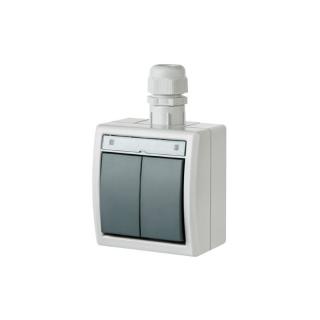 AQUANT IP65 Łącznik świecznikowy hermetyczny natynkowy 10A IP55, szary; 1202-65, ELEKTRO-PLAST NASIELSK  1202-65/EPN