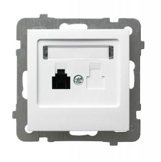 AS Gniazdo telefoniczne pojedyncze RJ11, białe; GPT-1G/m/00, OSPEL  GPT-1G/M/00/OSP