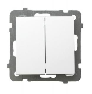 AS łącznik dwugrupowy, świecznikowy 10A 250V IP20, zaciski gwintowe, biały; ŁP-2G/m/00, OSPEL  ŁP-2G/M/00/OSP