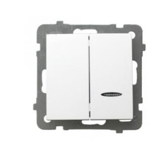AS Łącznik dwugrupowy świecznikowy z podświetleniem, biały; ŁP-2GS/m/00, OSPEL  ŁP-2GS/M/00/OSP