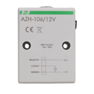 Automat zmierzchowy z wewnętrznym czujnikiem światłoczułym;12V  AZH-106-12V/FIF