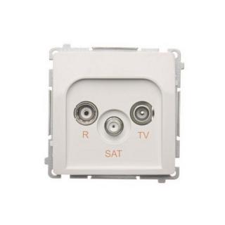 BASIC Gniazdo antenowe R-TV-SAT przelotowe (moduł); białe  BMZAR-SAT10/P.01/11/KON