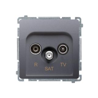 BASIC Gniazdo antenowe R-TV-SAT przelotowe (moduł); stal inox  BMZAR-SAT10/P.01/21/KON