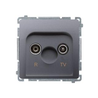 BASIC Gniazdo antenowe R-TV zakończeniowe do gniazd przelotowych (moduł); stal inox  BMZAK10/1.01/21/KON