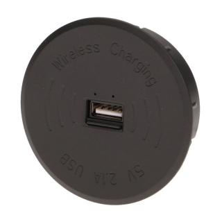 Bezprzewodowa ładowarka indukcyjna z dodatkowym portem USB, czarna  OR-AE-1367/B/ORN