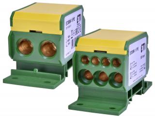 Blok rozdzielczy 160A (2x4-50mm2/3x2,5-25mm2+4x2,5-16mm2) EDBM-1/PE żółto-zielony  001102411/ETI