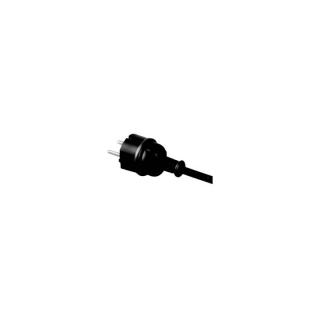 Czarny przewód przyłączeniowy narzędziowy, gumowy z wtyczką prostą 2x1 H05RR 3M  W-97188/PLR