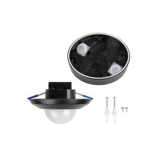 Czujnik ruchu i obecności PIR n/t,p/t 360st., 3-sensory, max.20m, t=10s-30min, IP44/20, okrągły czarny, SENTO-O-WT-B; 37367, KANLUX  37367/KAN