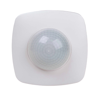 Czujnik ruchu PIR z funkcją obecności, IP-65, sufitowy, 360°, 10A, 230V, biały  DR-09-IP65/FIF
