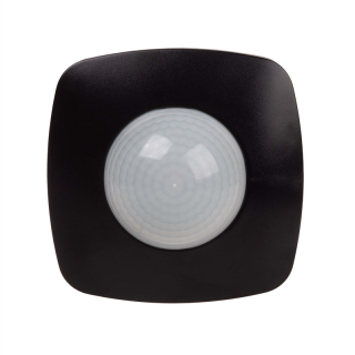 Czujnik ruchu PIR z funkcją obecności, sufitowy, 360°, 10A, 230V, czarny  DR-09B/FIF