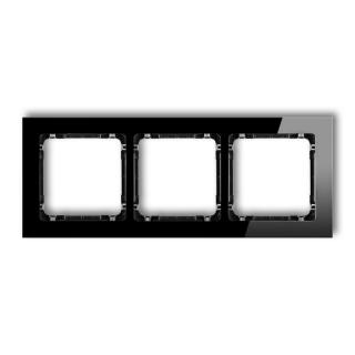 DECO ramka 3-krotna efekt szkła (ramka:czarna;spód:czarny)  12-12-DRS-3/KRL