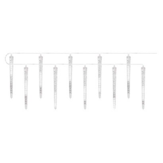 Dekoracje - 140 LED 10x sopel 29 cm 3,6 m, zimna biel, IP44  DCPC01/EMO
