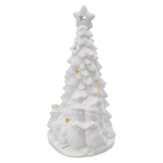 Dekoracje - 4 LED choinka ceramiczna 33,5 cm 2x AA, ciepła biel, IP20  DCLW31/EMO