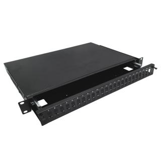 FO Przełącznica światłowodowa 24xSC duplex 19" 1U z płytą czołową oraz akcesoriami montażowymi (dławiki, opaski), wysuwana na prowadnicach  FOP-1U-24SCD-C-P/ALA