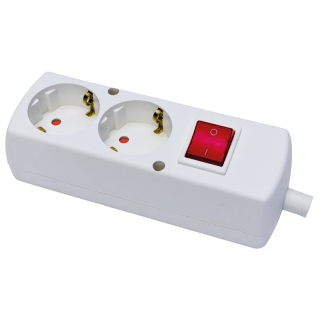Gniazdo dwukrotne 2x2p+Z Schuko z wyłącznikiem; BIAŁY  T-97593/PLR