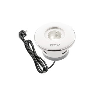 Gniazdo meblowe wpuszczane z przesłoną Shutter, 1 gniazdo schuko, 1,5m, białe  AE-GM1SSHU-10/GTV