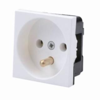 Gniazdo MODUŁ 45x45 2P+Z 16A 250V bez blokady, do montażu w patch-panelu MERIVA, biały; 2000-42, ELEKTRO-PLAST NASIELSK  2000-42/EPN