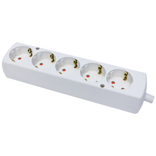 Gniazdo pięciokrotne 5x2p+Z Schuko; rozbieralne; BIAŁY  T-97599/PLR
