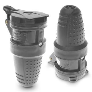 Gniazdo przenośne 10/16A z uziemieniem 230V UNI-SCHUKO IP44 czarne, GN-60H; T-00207, PLASTROL  T-00207/PLR