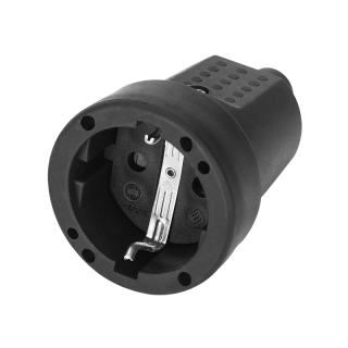 Gniazdo Schuko mini, IP44 z uziemieniem, czarne, wersja Schuko, 16A, 230V , 25 sztuk  OR-AE-13223(GS)/25/ORN