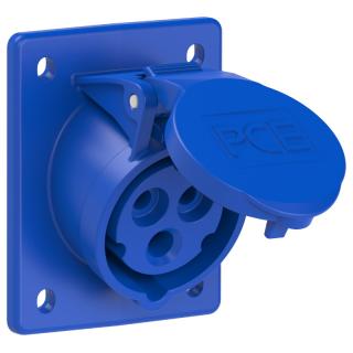Gniazdo tablicowe skośne 16A 2P+Z 230V IP44 70x85mm, niebieskie, TWIST; 413-6, PCE  413-6/PCE