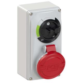 GNIAZDO Z WYŁĄCZNIKIEM 0-1 MAŁE BLOKADA MECHANICZNA 16A 400V 3P+Z+N IP44  6115-6/PCE