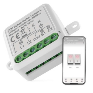 GoSmart Moduł włączeniowy IP-2104SZ, ZigBee, 2-kanałowy, bez przewodu zerowego  H5104/EMO