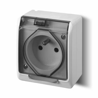 HERMES gniazdo 2P+Z IP44 n/t kl.dymna/biały;0321-01;ELEKTRO-PLAST NASIELSK  0321-01/EPN