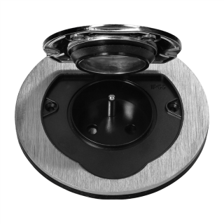 Hermetyczne gniazdo elektryczne okrągłe, IP55, szczotkowane aluminium  OR-GM-9030/ORN