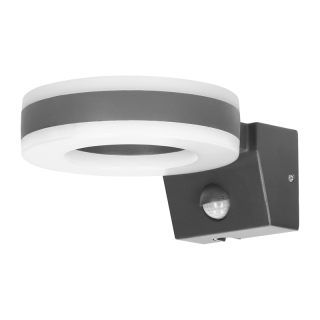 HOWLIT LED 20W, oprawa ogrodowa z czujnikiem ruchu, 1800lm, IP65, 4000K, szara  AD-OP-6205GLPMR4/ORN
