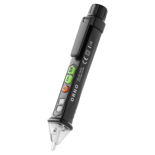 Indukcyjny tester napięcia z latarką, 12-1000V, AC/DC, czarny  OR-AE-13276/ORN