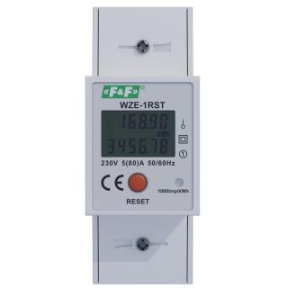 Jednofazowy licznik zużycia energii 45A z funkcją RESET; WZE-1RST, FF  WZE-1RST/FIF