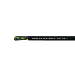 Kabel sterowniczy czarny JZ-500 BLACK 7G1 QMM 300/500V elastyczny, żyły czarne numerowane; 10360, HELUKABEL  10360/HLK/JEDNOSTK