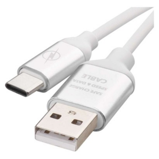 Kabel USB 2.0, wtyk A - C, ładowanie, transmisja danych, 1 m, biały  SM7025W/EMO