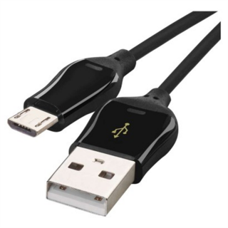 Kabel USB 2.0, wtyk A - micro B, ładowanie Quick Charge, transmisja danych, 1 m, czarny  SM7004B/EMO