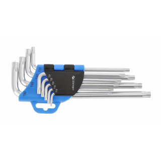 Klucze tamper torx CrV, długie 9 szt.  HT1W809/GTV