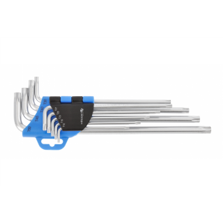 Klucze tamper torx CrV, extra długie 9 szt.  HT1W810/GTV