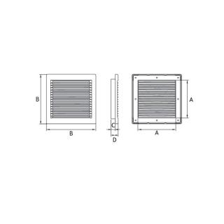 Kratka wentylacyjna lux wentylator134mmx134mm, wymiary zewn: 175x175x25mm, biały, DL/135 RW; 007-0165, DOSPEL  007-0165/DOS