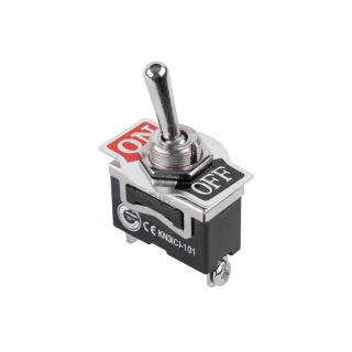 Łącznik dźwigienkowy 0-1 (ON-OFF) 3,5x5,5x1,5cm, 6A/250V srebrny (opk=10szt); KN3(C)-101  PRK0030-1/LCH