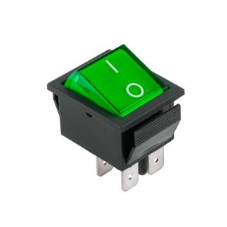 Łącznik kołyskowy 0-1 duży 16A/230VAC, 3x3,5x4cm zielony/czarny, IRS-201-1A  PRK0006D/LCH