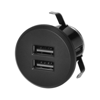 Ładowarka 2XUSB 3,4A, wpuszczana w blat, czarna  OR-GM-9019/B/ORN