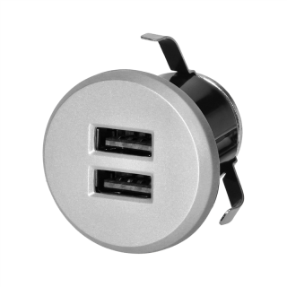 Ładowarka 2XUSB 3,4A, wpuszczana w blat, srebrna  OR-GM-9019/G/ORN