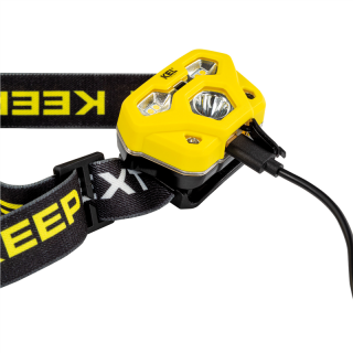 Lampa czołowa LED akumulatorowa (3.7V 1000mAh - Li-Po) z czujnikiem zbliżeniowym, regulacją kąta świecenia, IP65 - 4W SMD LED x4 150lm; 2W SMD LED x1 200lm  W-00338/PLR