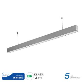 Lampa Liniowa wisząca LED 40W 3200lm, barwa: 6400K zimna biel, obudowa: srebrna IP20, 5 lat gwar., Chip SAMSUNG; V-TAC  601/VTC