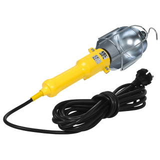 Lampa warsztatowa przenośna z hakiem i włącznikiem IP20 E-27, (H05RN-F 2X075 mm2); 5m  W-98571/PLR