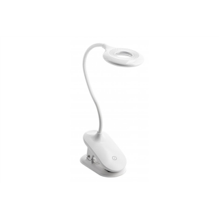 Lampka biurkowa RINGO, 4W, 200lm, 3-CCT, 5 VDC, 1A, bateria 1200mAh, ściemnialna, biały  LB-RIN4W-00-DEC/GTV