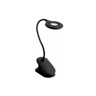 Lampka biurkowa RINGO, 4W, 200lm, 3-CCT, 5 VDC, 1A, bateria 1200mAh, ściemnialna, czarny  LB-RIN4W-10-DEC/GTV