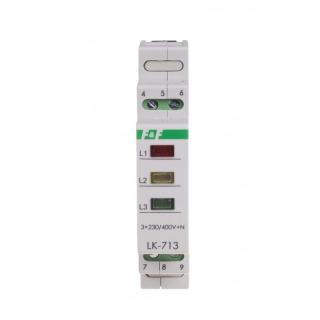 Lampka kontrolna modułowa LED 3-fazowa żółta/czerwona/zielona, 3x230V+N; LK-713K, FF  LK-713K/FIF